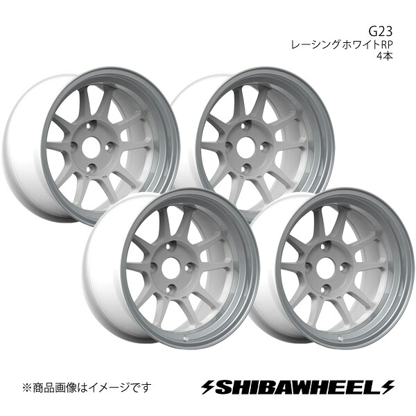 SHIBATIRE シバタイヤ シバホイール G23 アルミホイール4本セット 15×8.5J 4-114.3 INSET-13 レーシングホワイトRP G15-14RWP×4