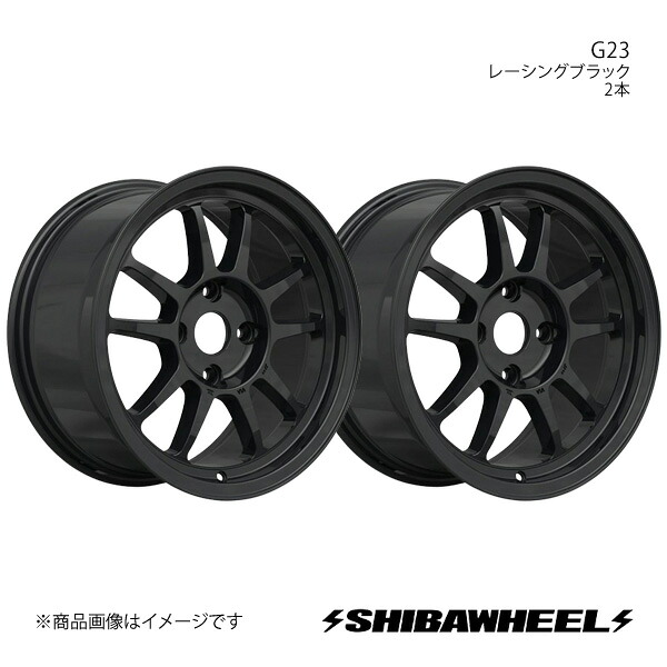 SHIBATIRE シバタイヤ シバホイール G23 アルミホイール2本セット 16×8.0J 4-100 INSET35 レーシングブラック G16-25RB×2
