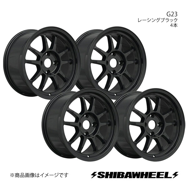 SHIBATIRE シバタイヤ シバホイール G23 アルミホイール4本セット 16×8.0J 4-100 INSET30 レーシングブラック G16-23RB×4