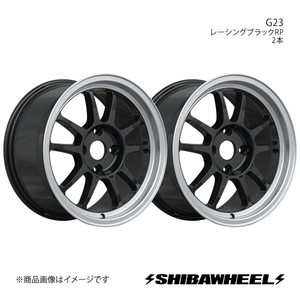 SHIBATIRE シバタイヤ シバホイール G23 アルミホイール2本セット 16×8.0J 4-100 INSET35 レーシングブラックRP G16-25RBP×2
