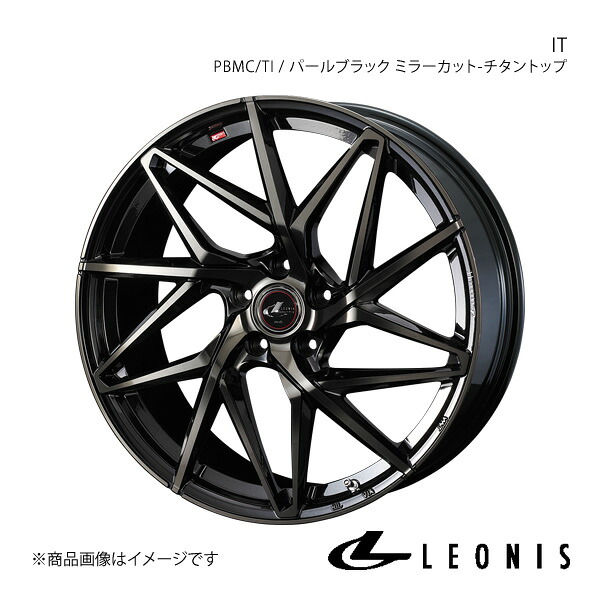LEONIS/IT ステップワゴン RG2/RG4 ホイール 1本 0040569【15×6.0J 5-114.3 INSET50 PBMC/TI(パールブラック ミラーカット/チタントップ)】