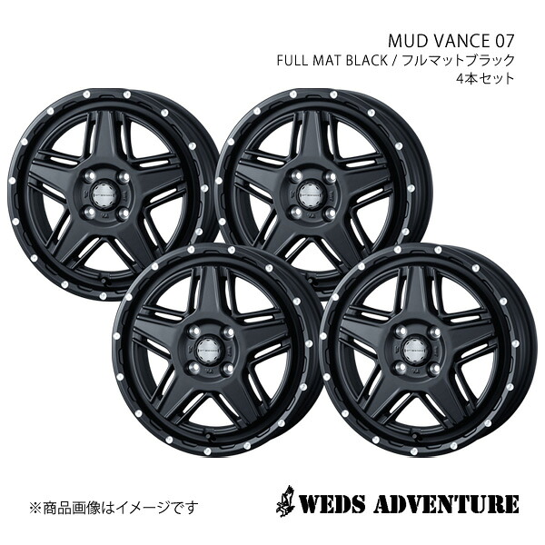 WEDS-ADVENTURE/MUD VANCE 07 キャリイ DA63T ホイール 4本セット 0040528×4【12×4.0B 4-100 INSET40 FULL MAT BLACK】