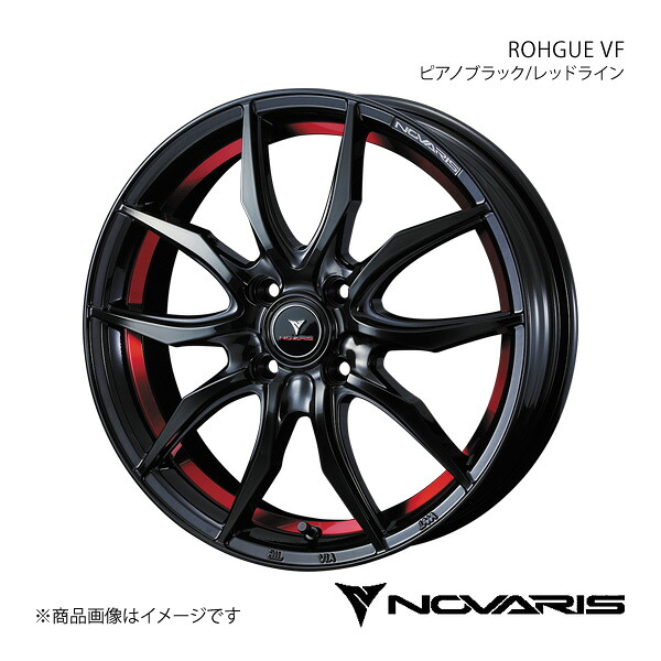 NOVARIS/ROHGUE VF イグニス FF21S ホイール 1本 0040090【15×5.5J 4-100 INSET43 ピアノブラック/レッドライン】|車高調 カー用品専門店 車楽院