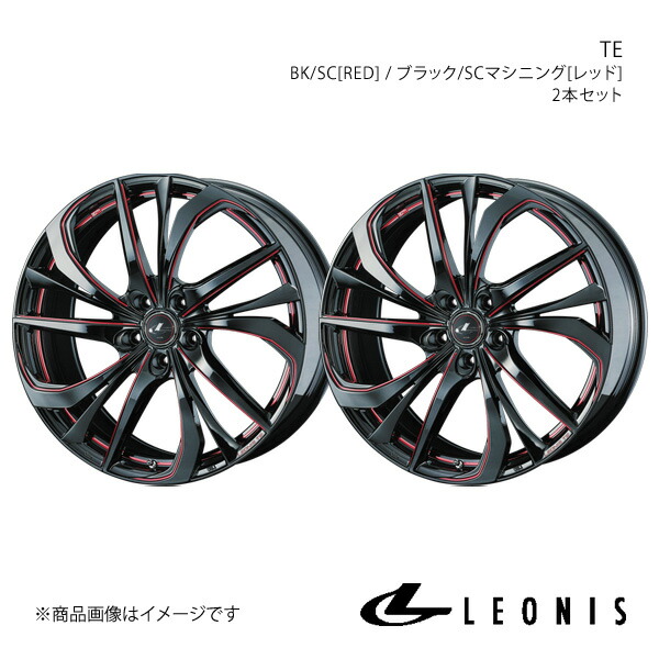 LEONIS/TE MAZDA3 BP系 FF ホイール 2本セット 0038776&times;2【18&times;7.0J 5-114.3 INSET47 BK/SC[RED]】｜車高調　カー用品専門店　車楽院 40,359円