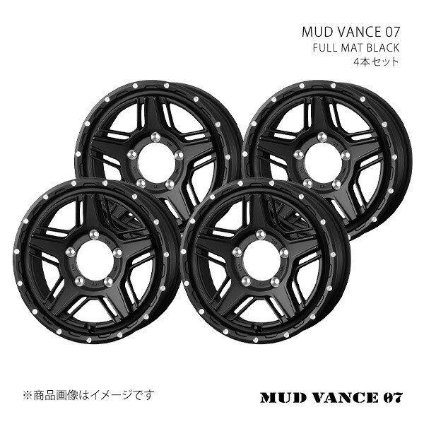 MUD VANCE 07 マッドヴァンス ゼロセブン ホイール 4本セット 0040532×4 【15×6.0J 5-139.7 INSET0 FULL MAT BLACK】|車高調 カー用品専門店 車楽院