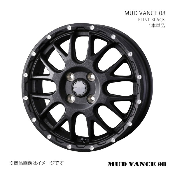 MUD VANCE 08 マッドヴァンス ゼロエイト ホイール 1本単品 0041120 【12×4.0J 4-100 INSET40 FLINT BLACK】|車高調 カー用品専門店 車楽院