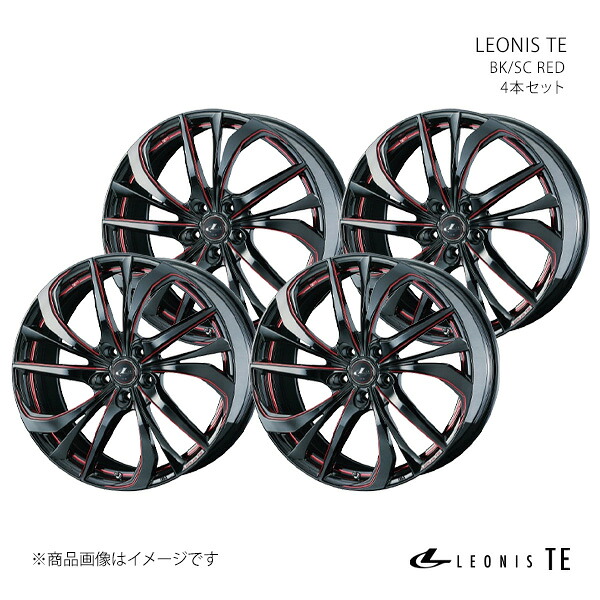 LEONIS TE レオニス ティーイー ホイール 4本セット 0038758×4 【17×6.5J 5-114.3 INSET53 BK/SC(RED)】