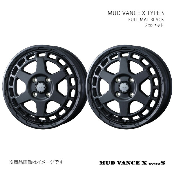 MUD VANCE X TYPE S マッドヴァンス エックス タイプエス ホイール 2本セット 0041594×2 【15×4.5J 4-100 INSET45 FULL MAT BLACK】