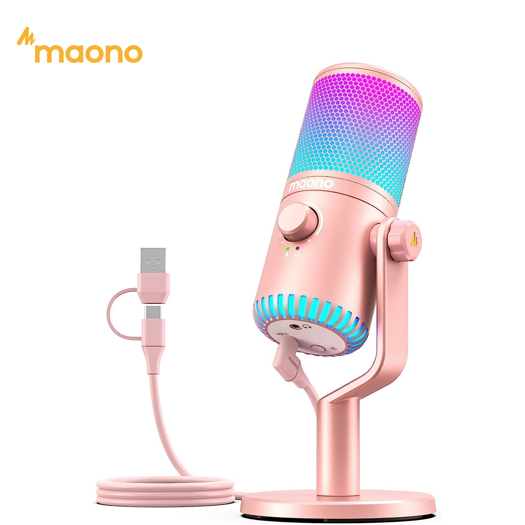maono PD100X USB/XLR ダイナミックマイク ピンク Amazon.com: MAONO Dynamic Gaming Microphone: USB/XLR