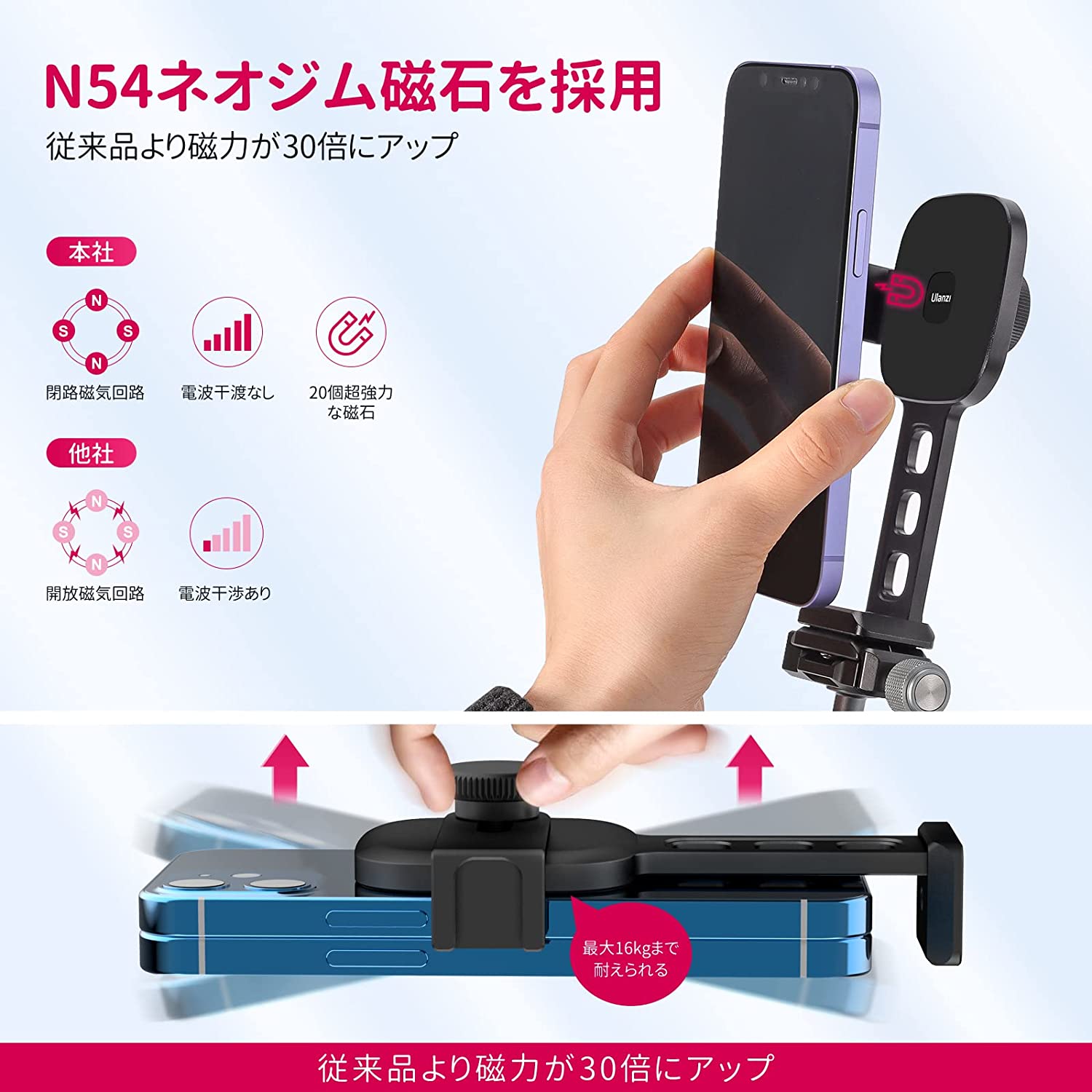 あす楽対応】Ulanzi ST-28 スマホホルダー三脚 MagSafe用 三脚マウント