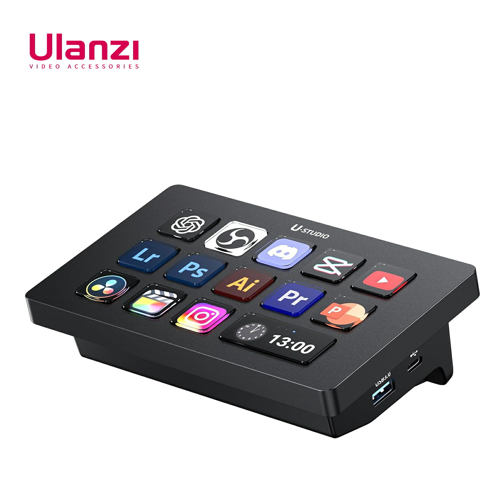 Ulanzi D200H Stream Controller 流れ 制御装置 2025年新版 日本語相応う 7-インチ-1 押しひろげる界面 USB3.0弾丸道路遷らす PDてっとり早い申し受ける 13個カスタム能力のあるな手懸かり 人工知能学事務室手伝い手 ライブ配送 コンテンツ仕立て上げる用 Stream 制御装置 YouTube Zoom Mac Windows その他-パソコン・周辺機器