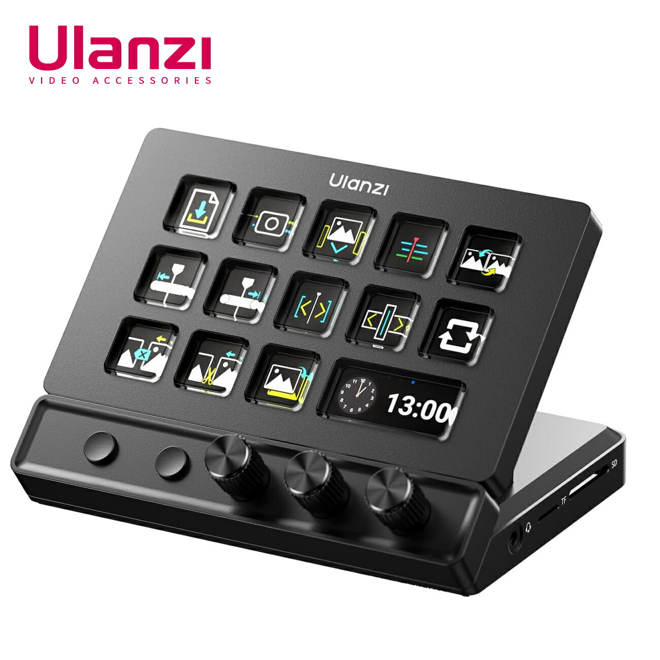Ulanzi D200X 流れ制御装置【3つノッブ+ 8-インチ-1ドック積み上げる】14個LCD手当たり 4K HDMI相応う SD/TF歌留多主導者 PD手っとり早い申し受ける USB3.0高速道路移らす 押し手デバイス マクロ命令鍵盤 日本語相応う OBS/映像まとめ上げる/活動写真まとめ上げる/ライブ送達相応う Mac/Windows相応う Creative Deck 2026年新版