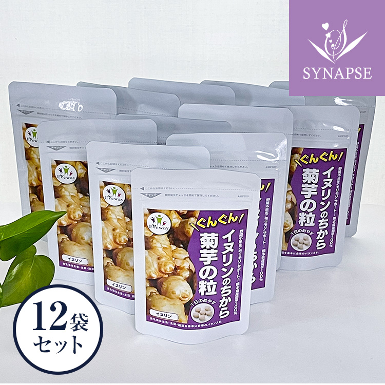 イヌリンのちから 菊芋の粒 180粒×12袋 約12ヶ月分 イヌリン 水溶性食物繊維 サプリ 農薬不使用栽培 国産 菊芋 キクイモ いぬりん 菊芋サプリ  きくいも 熊本 トラスト