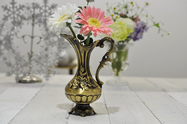 楽天市場 スペイン製 真鍮 アンティーク風 ブラス フラワーベース 小 花瓶 リトルシンコム