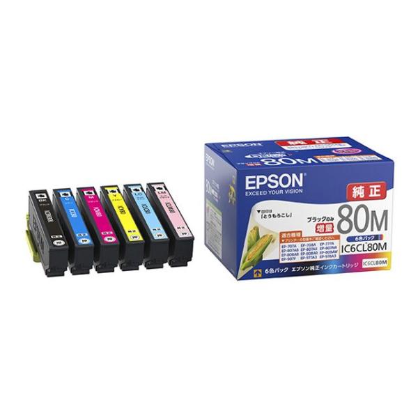 EPSON エプソン 【メーカー純正品】 インクカートリッジ IC6CL80M(6色パック) IC6CL80M
