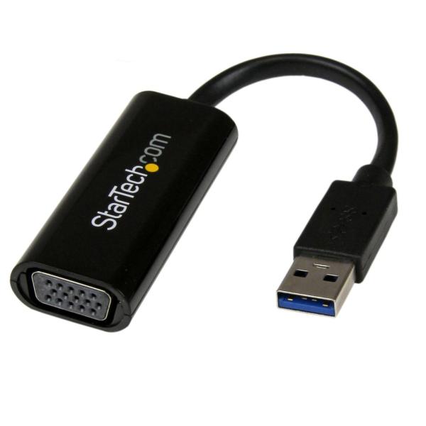 StarTech.com スリムタイプ USB 3.0-VGA変換アダプタ 外付けディスプレイ増設アダプタ USB 3.0 A(オス)-VGA 高密度D-Sub15ピン (メス) 1920x1200/ 1080p USB32VGAES