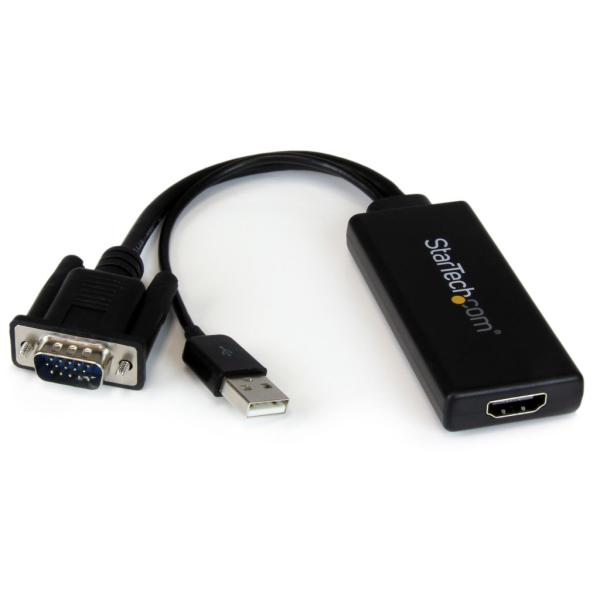 StarTech.com VGA2HDU VGA-HDMI変換アダプタ (USBオーディオ バスパワー対応) ポータブルアナログRGB(VGA)-HDMIアップスケールコンバーター D-Sub 15ピン(HD15)アナログ信号を