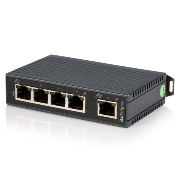 StarTech.com 5ポート産業用スイッチングハブHUB DINレールに取付け可能LAN用ハブ 10/100Mbps対応ネットワークハブ IES5102