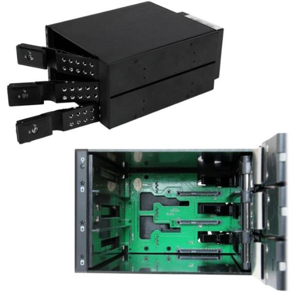 StarTech.com 3x 3.5インチ SAS 2.0/SATA 3.0ハードディスクドライブ対応モバイルラック HSB3SATSASBA｜シネックスストア