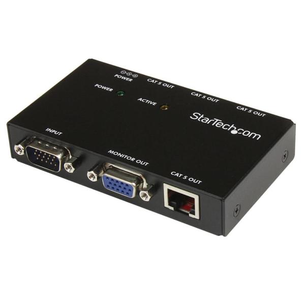 StarTech.com Cat5ケーブル対応4ポートVGAディスプレイエクステンダー延長器(送信機のみ) カテゴリ5 LANケーブルにて最大150m延長 最大4分配可能 ST1214T