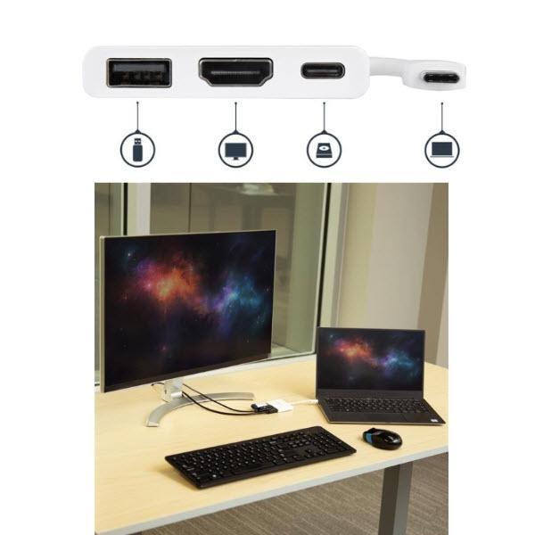 StarTech.com USB Type-C接続HDMIディスプレイ変換アダプタ ホワイト 4K/30Hz Thunderbolt 3 互換 60W USB Power Delivery CDP2HDUACPW