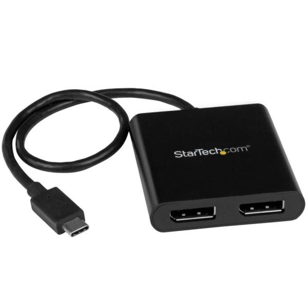 StarTech.com USB-C-DisplayPortマルチモニターアダプタ 2ポートMSTハブ 4K/30Hz対応 USB Type-C(オス)-2x ディスプレイポート(メス)Windowsのみ対応 MSTCDP122DP｜シネックスストア