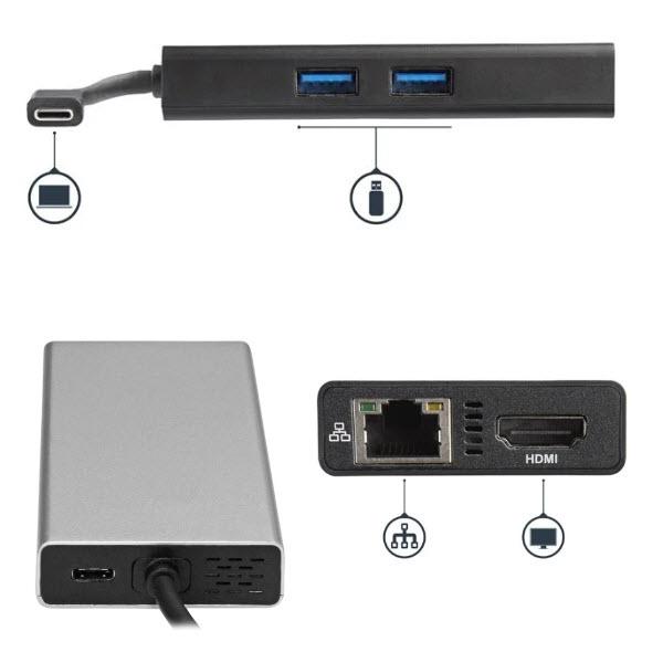 StarTech.com USB Type-C接続マルチアダプタ 4K HDMI対応 2x USB-Aポート 60W USB Power Delivery GbEポート DKT30CHPD 9,575円