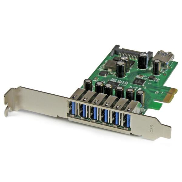 StarTech.com 7ポートUSB 3.0増設PCI Expressインターフェースカード USB 3.0拡張PCIe x1接続ボード(外部6ポート/内部1ポート) ロープロファイル規格にも対応 PEXUSB3S7 14,640円