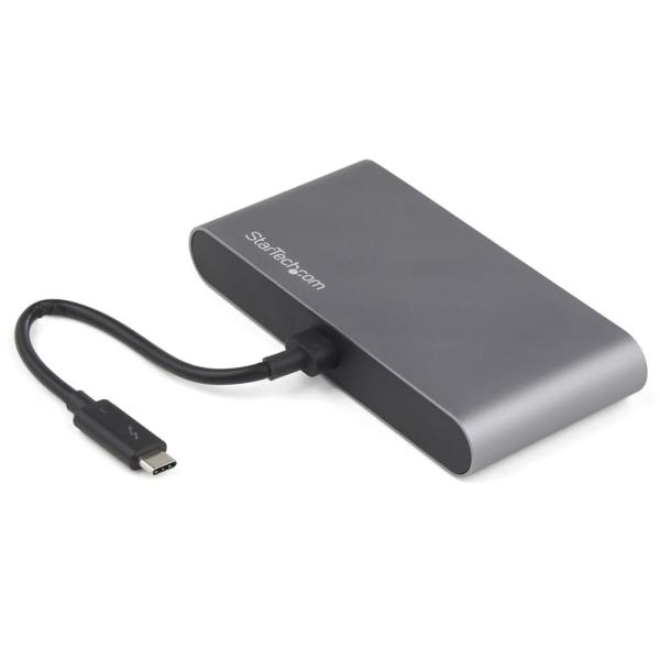 StarTech.com Thunderblot 3 ハブ サンダーボルト3ミニドック デュアル 4K/60Hz DisplayPort/本体一体型28cmケーブル Mac & Windows対応 TB3DKM2DPL