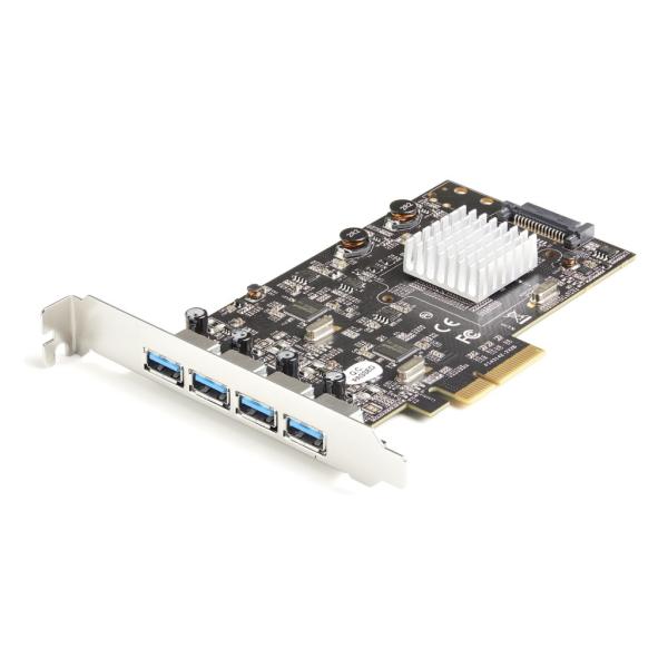 StarTech.com 4ポートUSB-A増設PCI Expressインターフェースカード 標準プロファイル対応/Windows/macOS/Linux対応 PEXUSB314A2V2