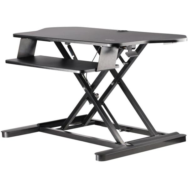 StarTech.com 昇降コーナーデスク/キーボードトレイ付きL字型スタンディングデスク/大型作業面(908x530mm) ARMSTSCORNR｜シネックスストア