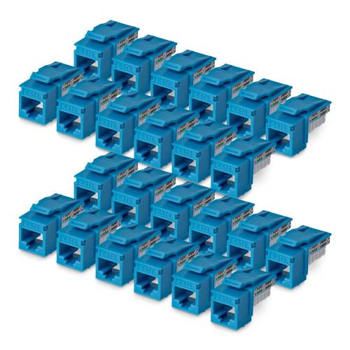 StarTech.com RJ45キーストーンジャック/CAT6対応/24個セット/UTP非シールド/110パンチダウン/90度配線/ブルー/LAN配線用 RJ45モジュラージャック C6KEY110BL24PK｜シネックスストア