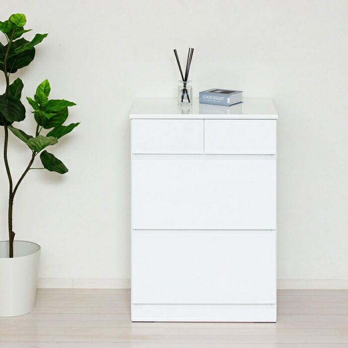 チェスト 幅60cm 完成品 3段 ホワイト 白家具 引出し収納 リビング収納 電話台 FAX台 スライドレール 衣類収納 洋服収納 引き出し おしゃれ 北欧 カントリー 子供部屋 一人暮らし ひとり暮らし
