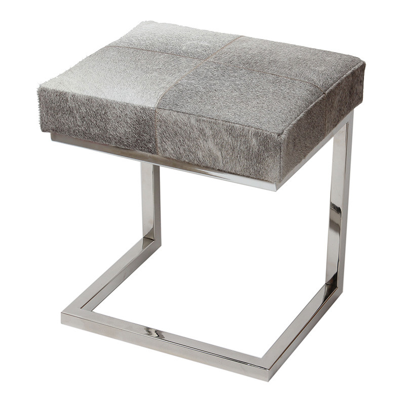 楽天市場】スツール 毛皮（牛）コの字型 カーフスツール オットマン