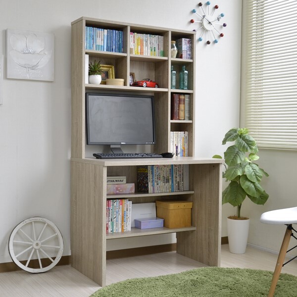 Rakuten デスク 本棚付き パソコンデスク Pcデスク 書斎机 書斎デスク 収納付 コンパクト 省スペース 収納力 木製 子供部屋 学習机 勉強机 ひとり暮らし オーク カントリー フレンチ 新品本物 Quinoafoods Com