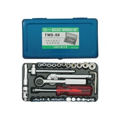 ソケットレンチセット 34点セット 早廻しリング付 ＴＷＳ－04 エンジニア 作業用工具