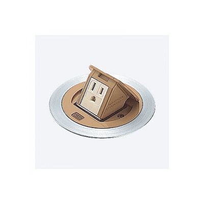 Ｆ型アップコン 丸型 電源用 安全扉付接地コンセント 1コ口 ブラウン（バーチ） 15Ａ 125Ｖ ＤＵ1102ＡＴＫ