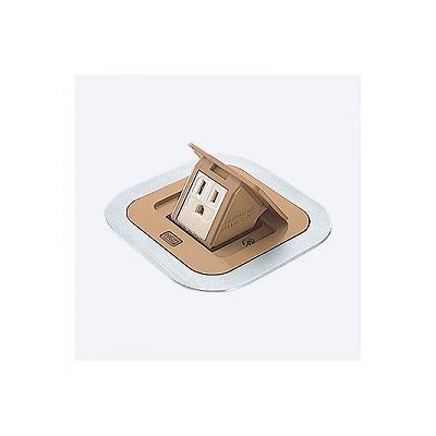 Ｆ型アップコン 角型 電源用 安全扉付接地コンセント 1コ口 ブラウン（バーチ） 15Ａ 125Ｖ ＤＵ1302ＡＴＫ