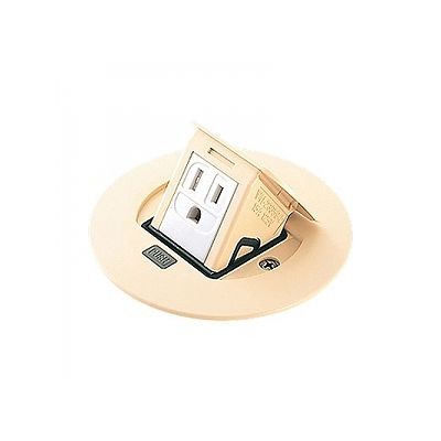パナソニック F型アップコン 丸型 電源用 安全扉付接地コンセント 2コ口 アイボリー DU1102W