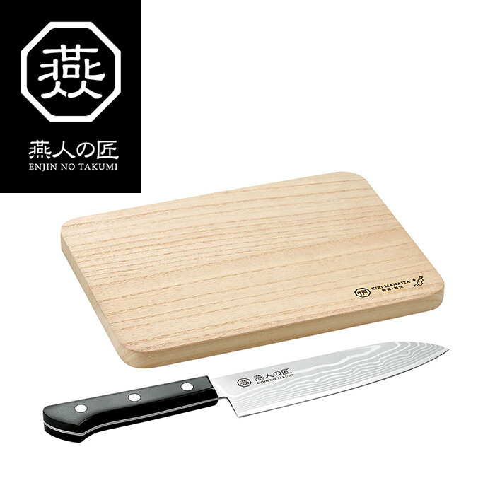 燕人の匠 三徳包丁170mm&桐マナ板 セット 万能包丁 調理器具 調理小物 調理用品 キッチン