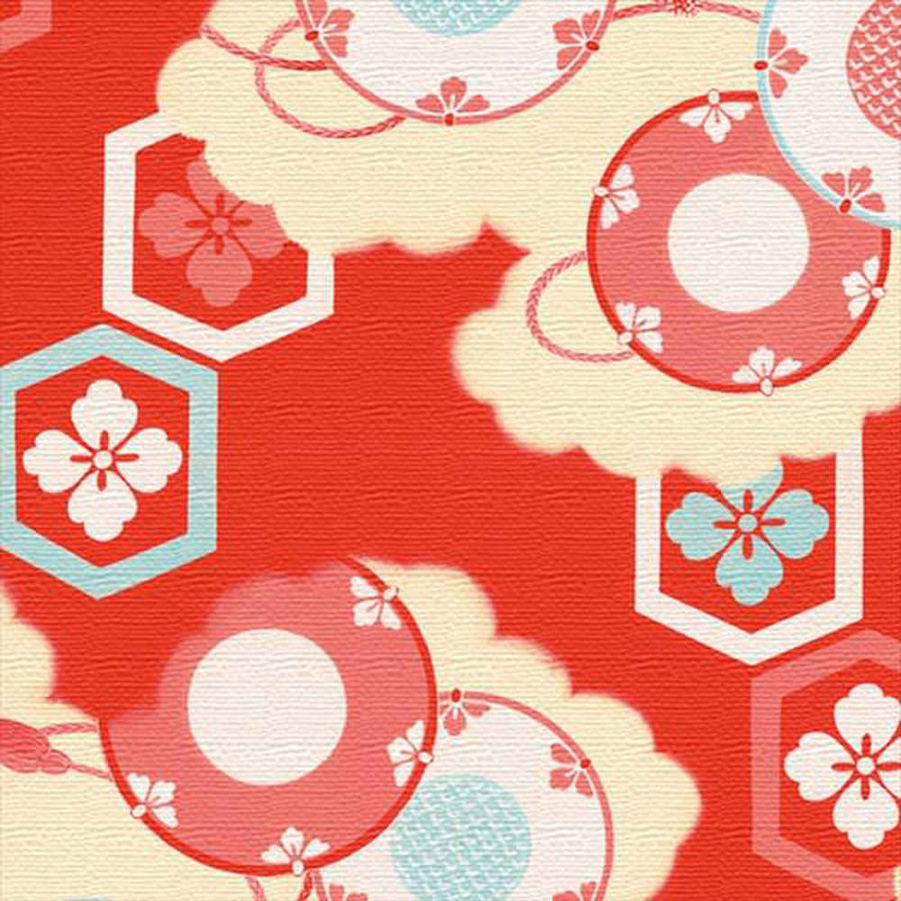 伝統模様のファブリックパネル XLサイズ（100cm×100cm） ウォールアート 壁掛け おしゃれ 北欧 モダン 新築祝い 開店祝い 結婚祝い お洒落 玄関 寝室 リビング 応接室 ポスター インテリア 内装 イメージチェンジ 模様替え リメイク 壁穴 目隠し