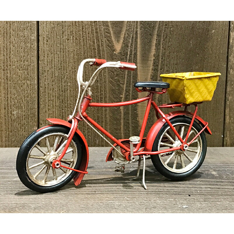 ミニチュア グッドオールド Basket Bicycle Rd 置物 自転車 ブリキ 飾り物 オブジェ アメリカ雑貨 おしゃれ インテリア かわいい レトロ ミニカー かっこいい 北欧 カントリー ノスタルジック ヴィンテージ Red Giosenglish Com