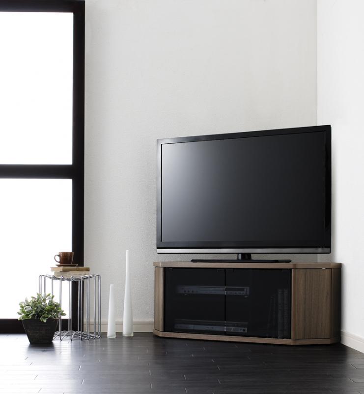 テレビ台 コーナー ローボード テレビボード TV台 TVボード テレビラック 幅100cm 42インチ 42型 薄型 省スペース コンパクト ロータイプ 隠しキャスター付き 三角 木製 ウォールナットブラウン 新生活 一人暮らし ワンルーム おしゃれ 北欧 ベヌス 【レギュラータイプ】