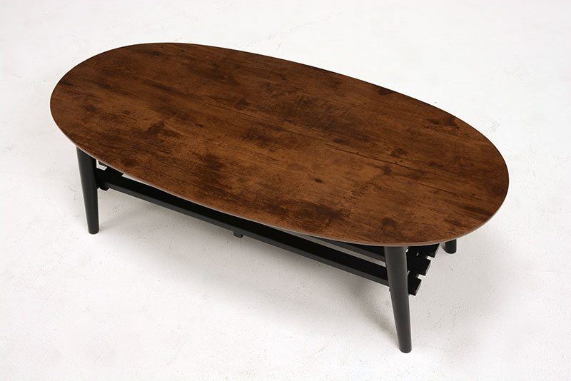 最新の激安 楽天市場 送料無料 テーブル アンティーク 楕円 オーバル 折れ脚テーブル 折り畳み センターテーブル カフェテーブル 棚 ローテーブル リビング 木製 北欧 おしゃれ 折りたたみテーブル 幅100 奥行50 高さ33 5cm 西海岸 男前 インテリア アンティーク