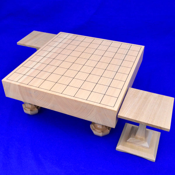 棋盤 国産桧2寸ハギ足付棋盤(駒台付き添い人)