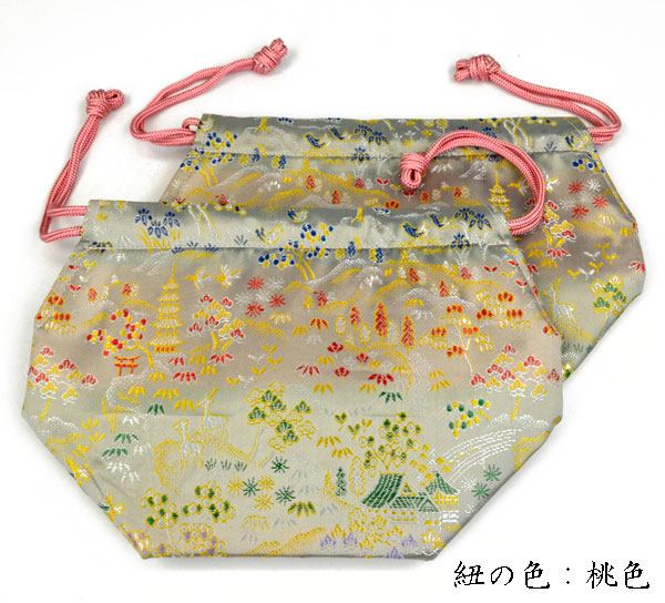 碁笥袋 大用 \u003cBR\u003e裏地付 風景柄 サクラ色