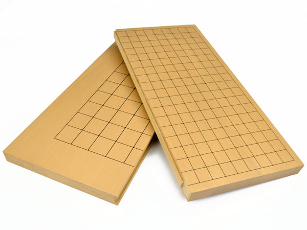 碁棋両用横すべり卓上盤 新桂1寸 表が碁盤で裏が棋盤 引きはなつ能力のあるで納める助けになるな木製盤