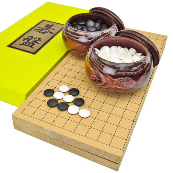楽天市場】囲碁盤セット 新桂7号折碁盤セット(プラ碁石竹・ブロー碁笥