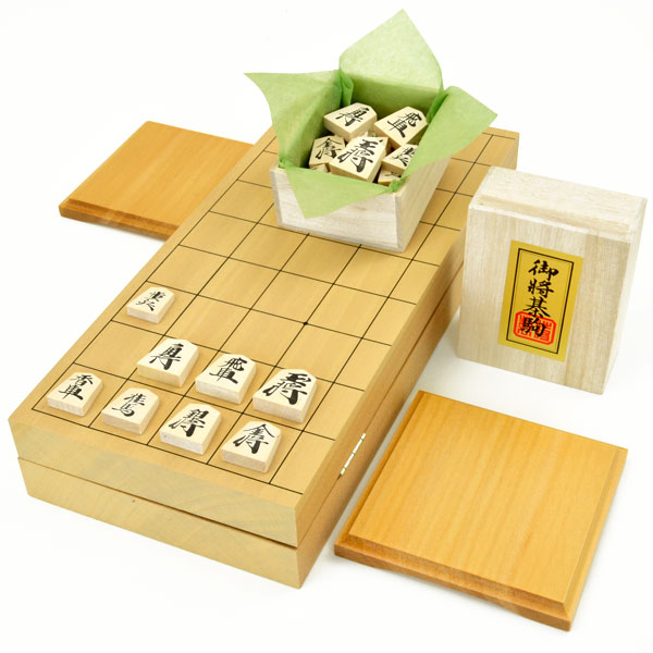 木製棋仕掛ける 新桂10号折棋盤仕掛ける(木製棋駒樺材素晴らしい押し駒・折棋盤用駒台)