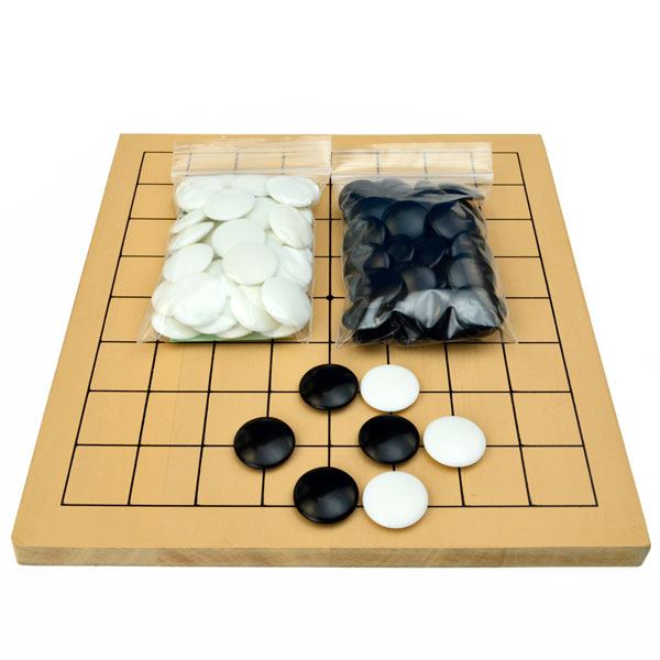 囲碁セット品 楽天市場】訳あり特価の入門向き木製囲碁セット 新桂13路9路盤